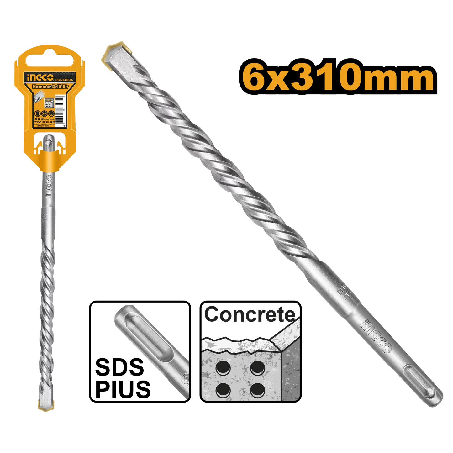 INGCO -  SDS plus hammer drill 6*310mm DBH1210605