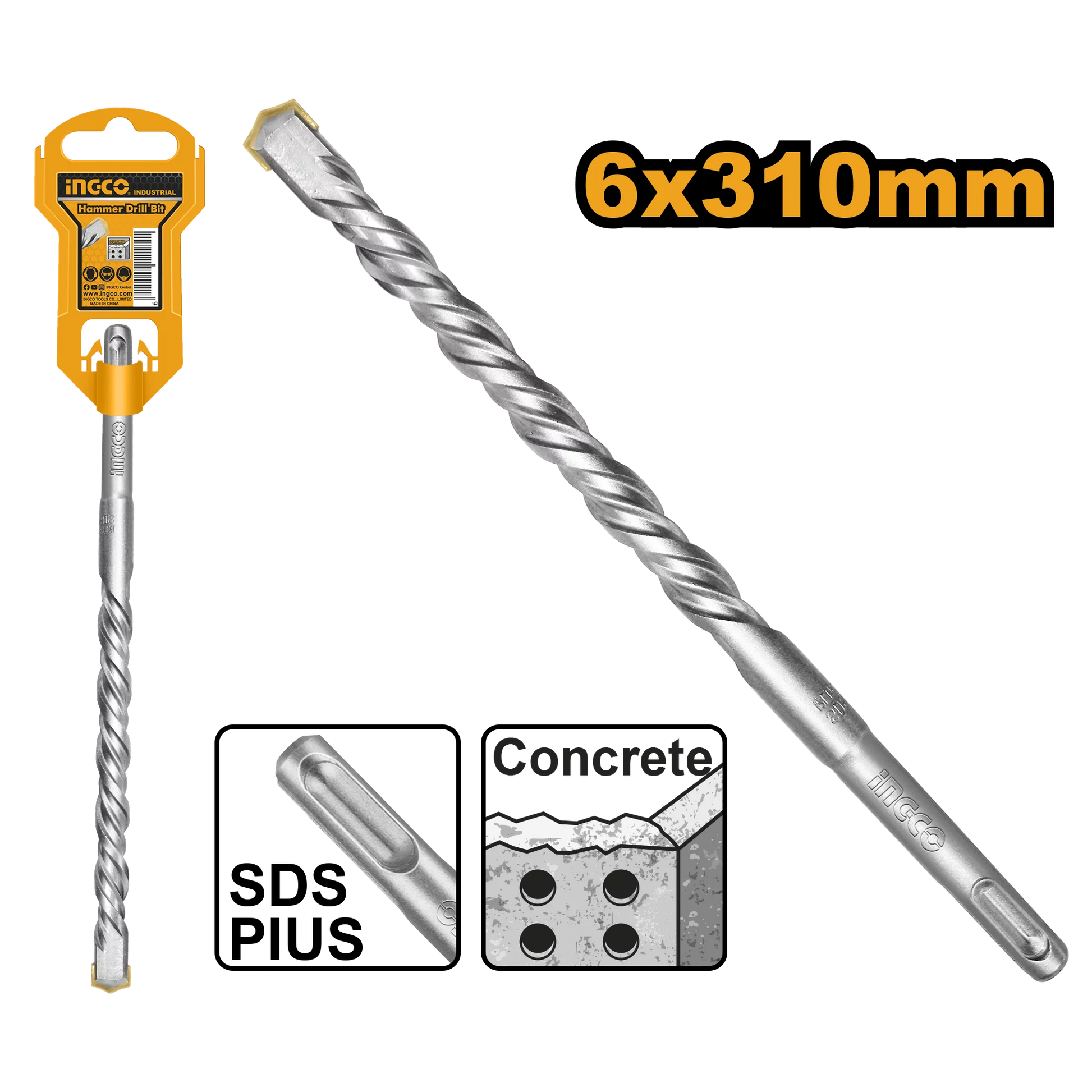 INGCO -  SDS plus hammer drill 6*310mm DBH1210605
