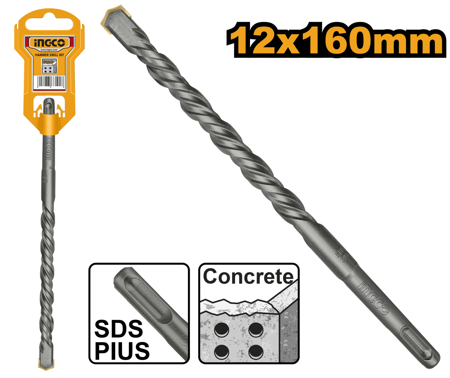 INGCO -  SDS plus hammer drill 12*160mm DBH1211201