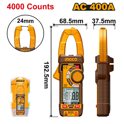 INGCO -  Digital AC clamp meter 4000 counts DCM62001