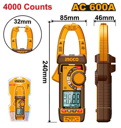 INGCO -  Digital AC clamp meter 4000 counts DCM66001