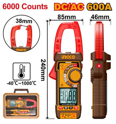 INGCO -  DC/AC clamp meter 6000 counts DCM66002
