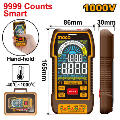 INGCO -  Digital multimeter 9999 counts DM110004