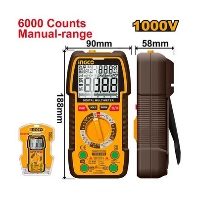 INGCO -  Digital multimeter 6000 counts DM310002
