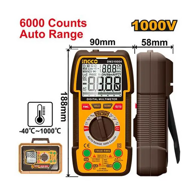 INGCO -  Digital multimeter 6000 counts DM310004