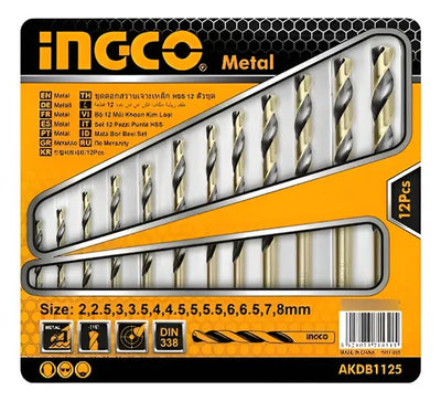 INGCO -  12 Pcs HSS twist drill bits set  AKDB1125