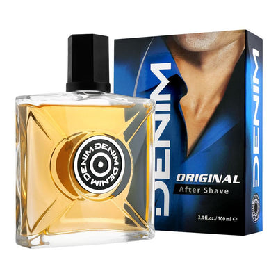 Denim Original After Shave bottle and packaging on a white background