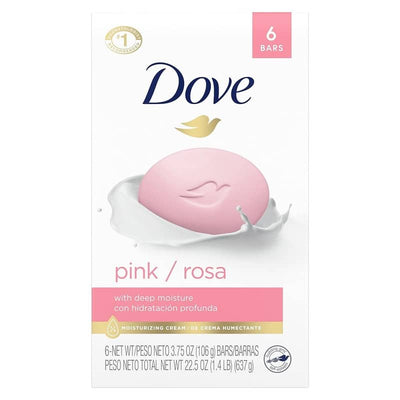 Dove Soap - Pink / Rosa - With Deep Moisturiser - Beauty Bar - 106g - US - 6 Pack