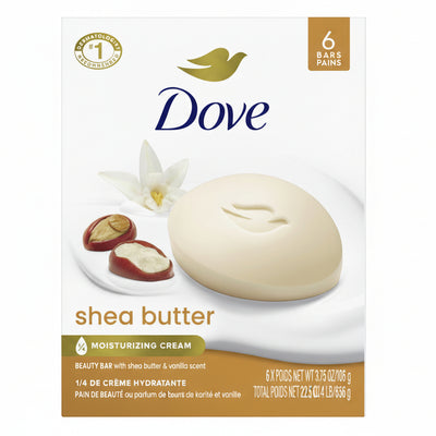 Dove Soap - Moisturizing Beauty Bar - Shea Butter & Vanilla - All Skin - 106g - 6 Pack