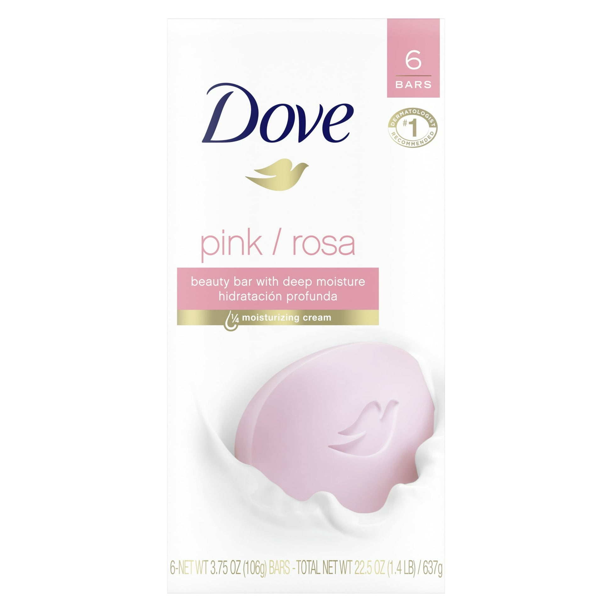 Dove Soap - Pink / Rosa - With Deep Moisturiser - Beauty Bar - 106g - US - 6 Pack