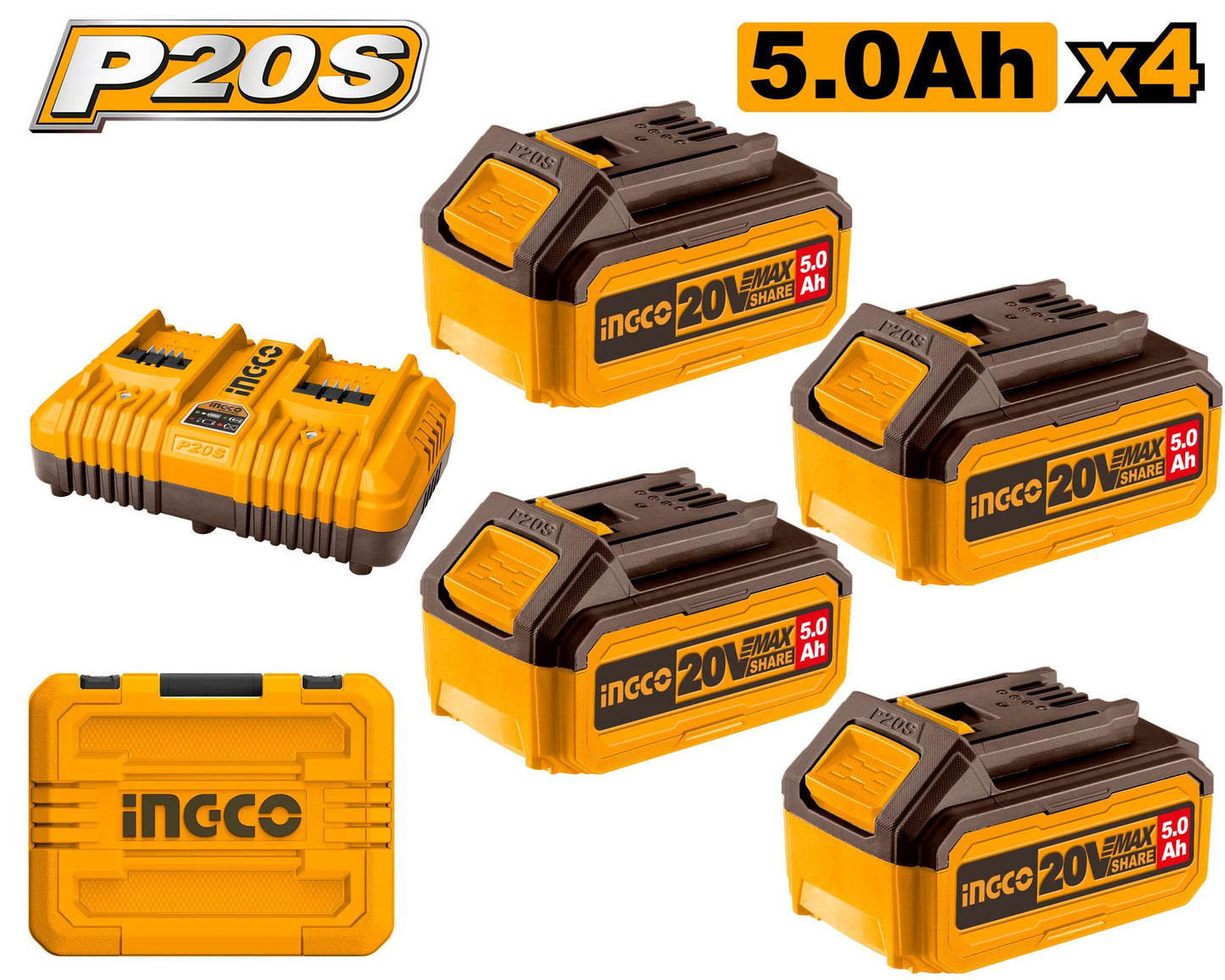 INGCO -  P20S Lithium-Ion battery and charger kit 20V FBCLI20245