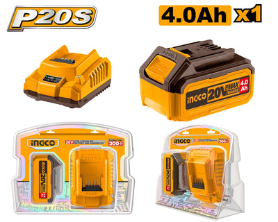 INGCO -  P20S Lithium-Ion battery and charger kit 20V FBCPK1214