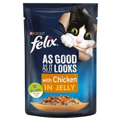 Purina FELIX® - As Good As It Looks - Chicken in Jelly Wet Cat Food - 20 packs x 100 gm