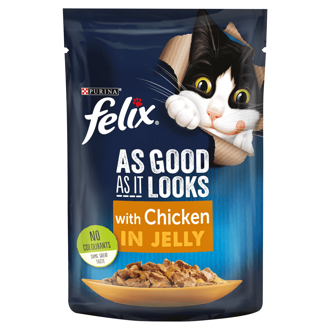 Purina FELIX® - As Good As It Looks - Chicken in Jelly Wet Cat Food - 20 packs x 100 gm