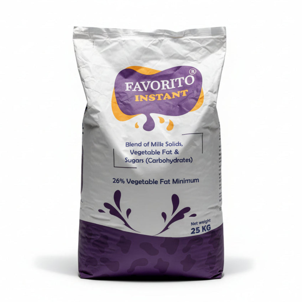 Favorito Instant powder package on a wooden surface