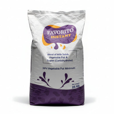 Favorito Instant powder package on a wooden surface