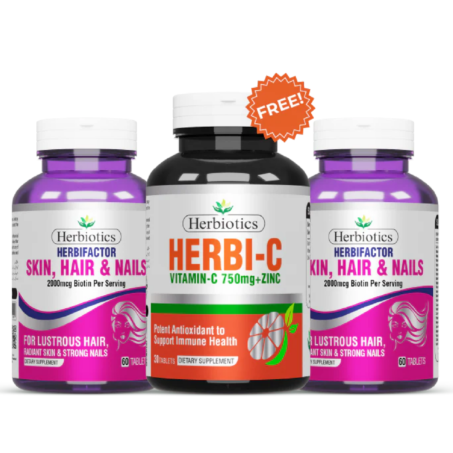Herbiotics - Herbifactor - Bundle - 2 Pack - Get 1 Herbi C Free