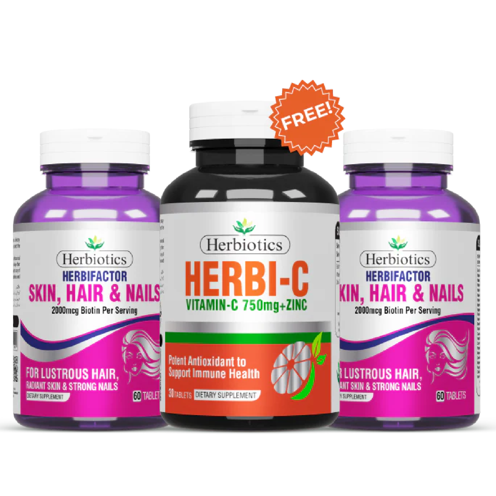 Herbiotics - Herbifactor - Bundle - 2 Pack - Get 1 Herbi C Free