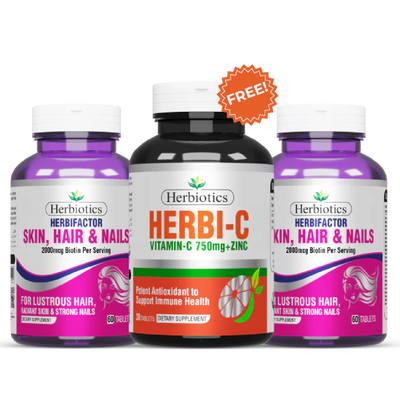 Herbiotics - Herbifactor - Bundle - 2 Pack - Get 1 Herbi C Free