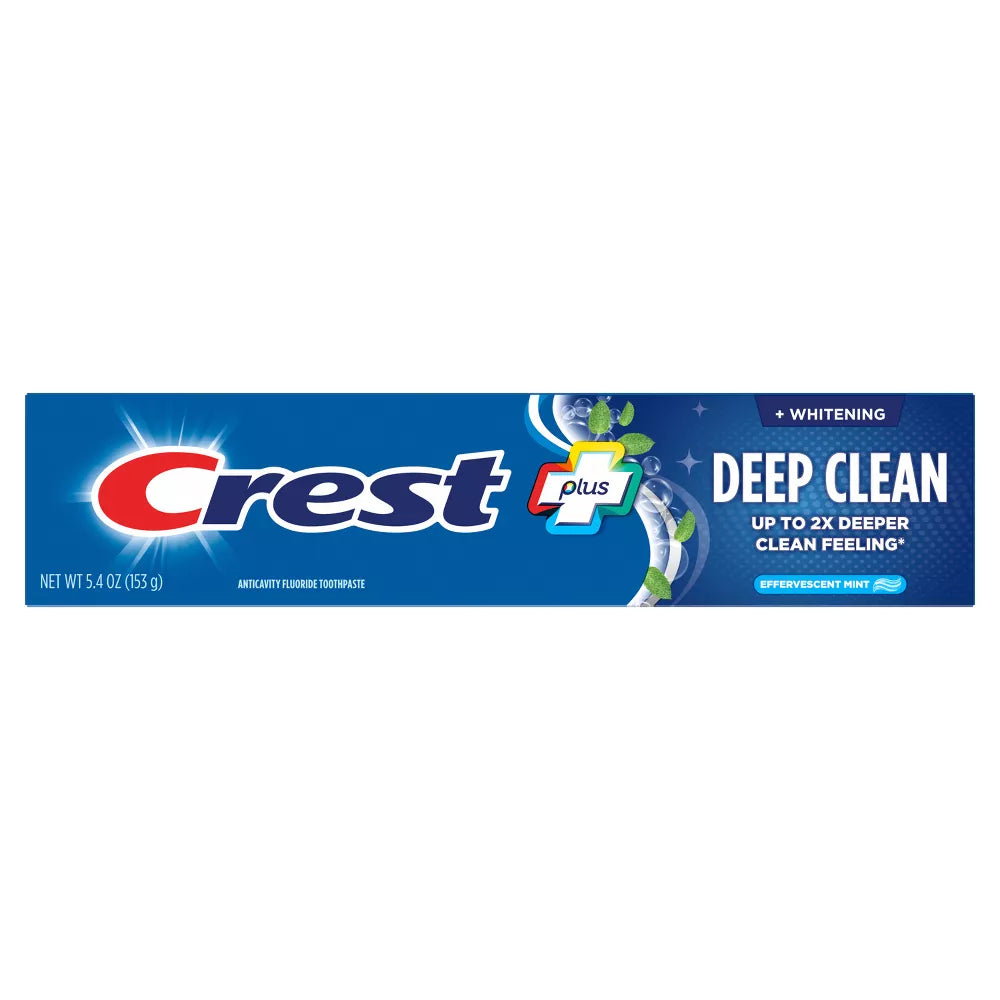 Crest Complete Plus Deep Clean Complete Whitening Toothpaste, Effervescent Mint, 5.4 oz, 153g