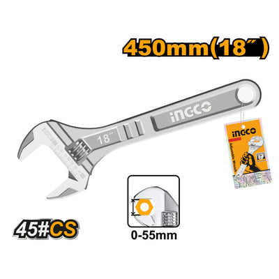 INGCO -  Adjustable wrench 450mm HADW131182