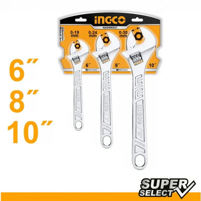 INGCO -  3 Pcs Adjustable wrench set  HADWK031