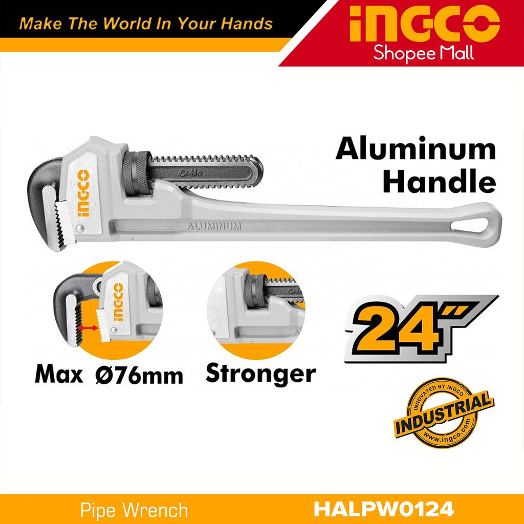 INGCO -  Aluminum handle pipe wrench 24" HALPW0124