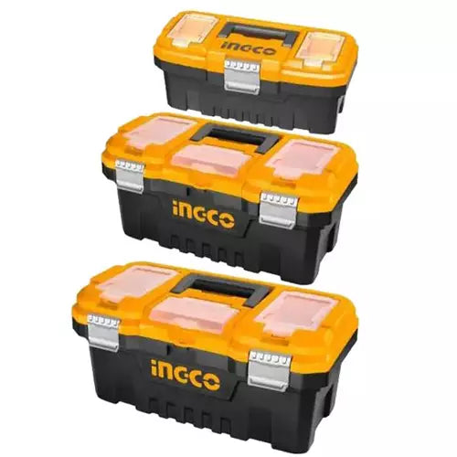 INGCO -  3  pcs Plastic tool boxes set metal buckle PBXK0302