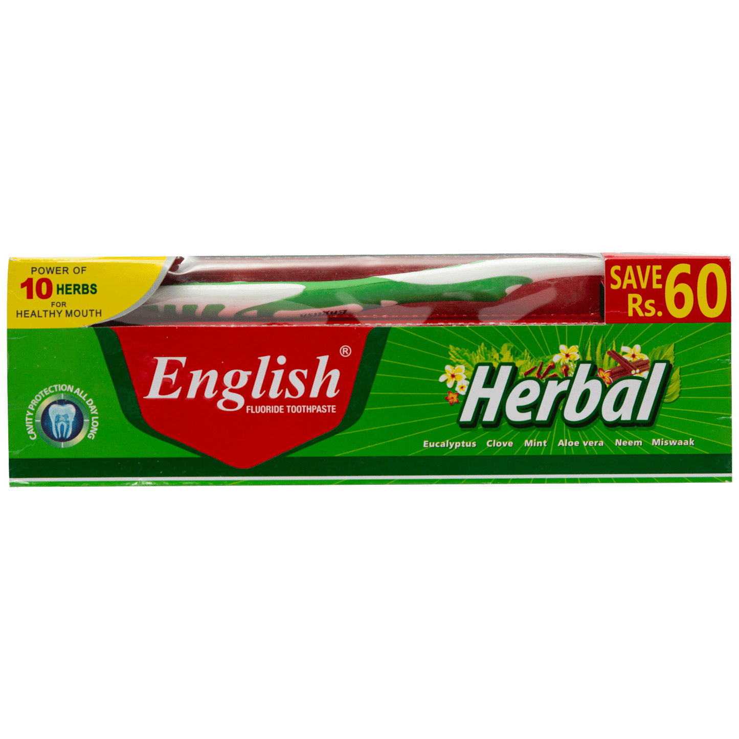 English Herbal Toothpaste - Value Cavity Protection & Fresh Breath - Single Pack | Jodiabaazar.com