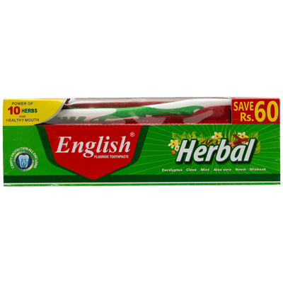 English Herbal Toothpaste - Value Cavity Protection & Fresh Breath - Pack of 12 | Jodiabaazar.com