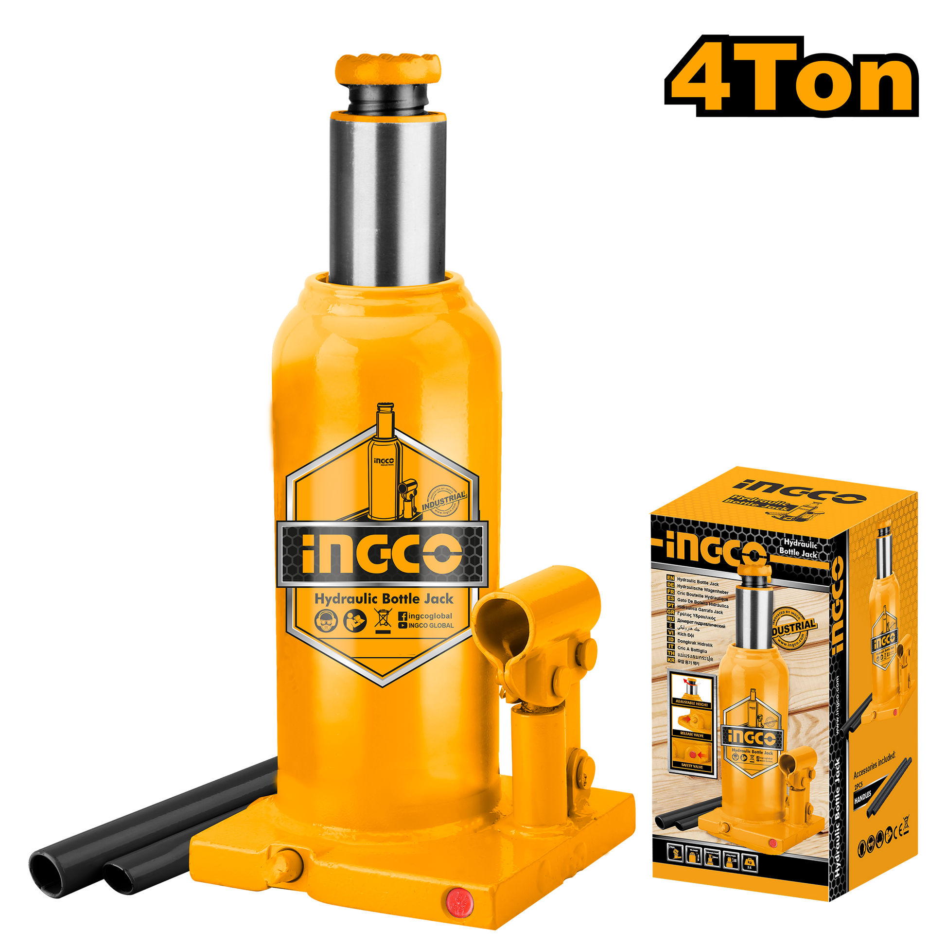 INGCO -  Hydraulic bottle jack 2ton HBJ202