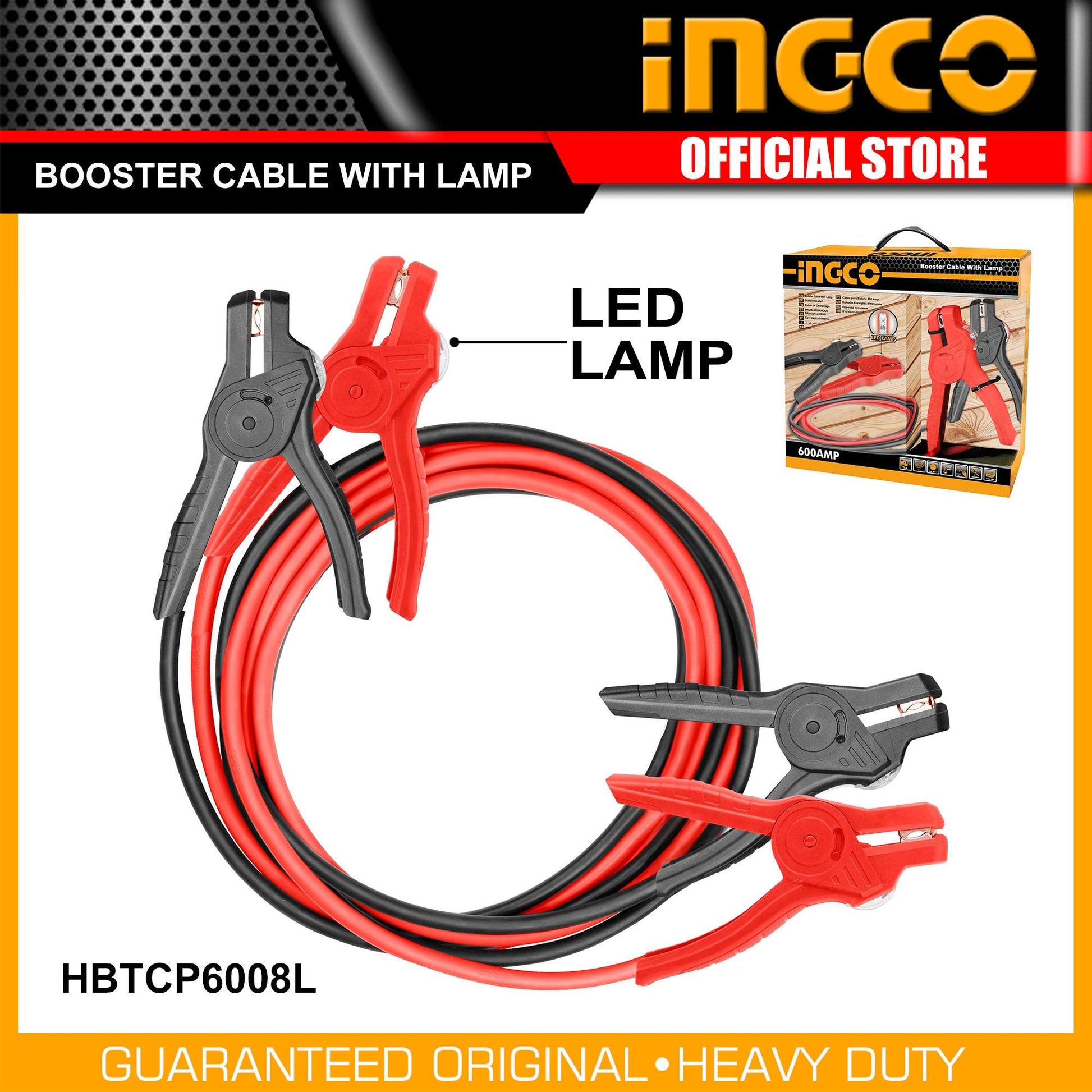 INGCO -  Booster cable with lamp 600A HBTCP6008L