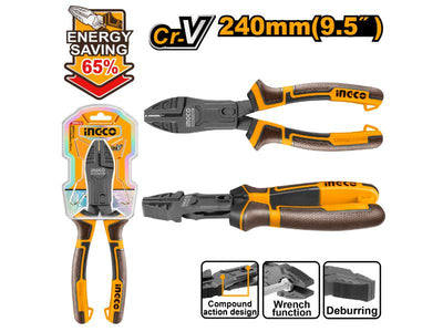INGCO -  Compound action combination pliers 240mm HCCP58240