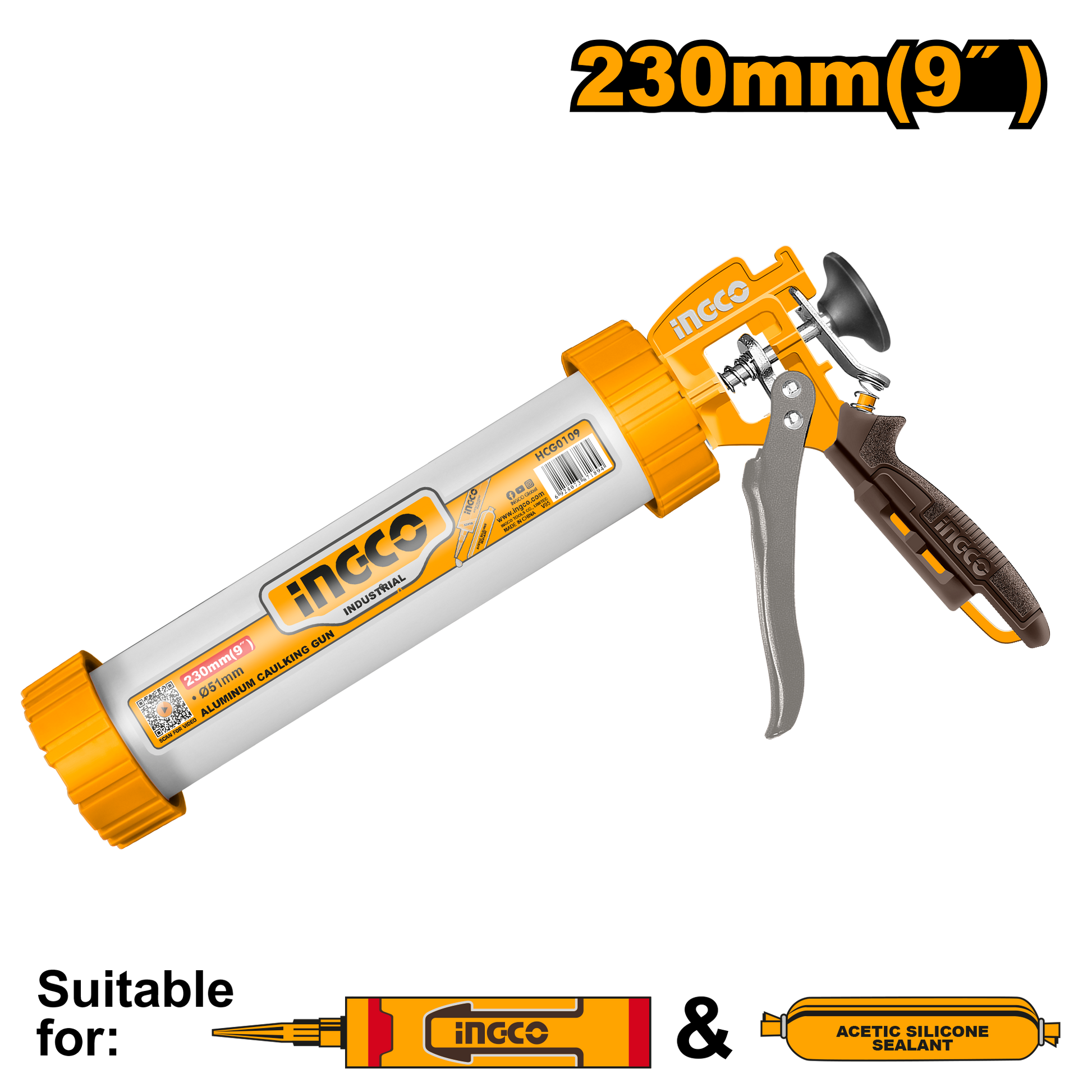 INGCO -  Aluminum caulking gun 9" HCG0109