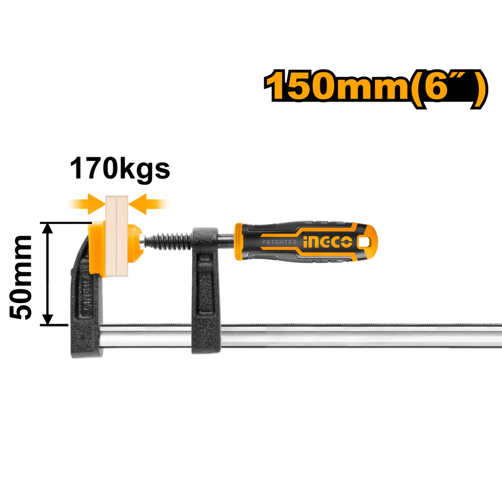 INGCO -  F clamp with plastic handle 50*150mm HFC020501