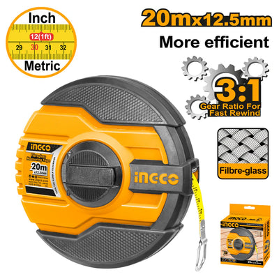 INGCO -  Fibreglass measuring tape 20*12.5mm HFMT8320