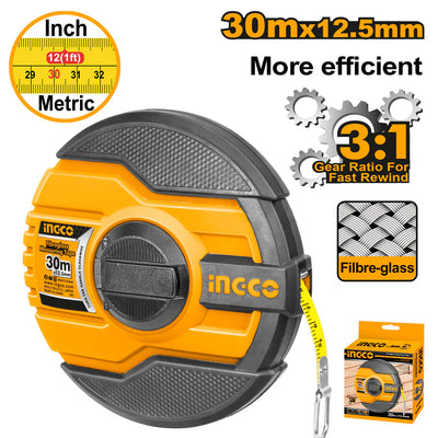 INGCO -  Fibreglass measuring tape 30*12.5mm HFMT8330