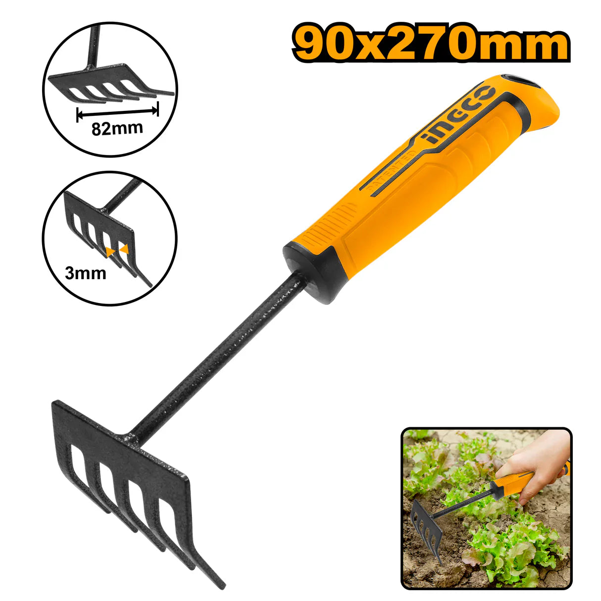 INGCO -  Garden rake 270mm HFTR1008