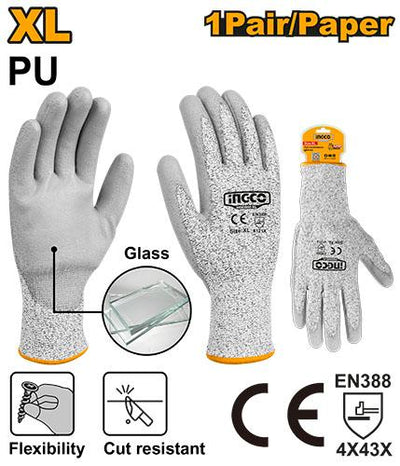 Ingco Cut-Resistance Gloves Level 5 Safety Gear | HGCG02-XL | Jodiabaazar.com