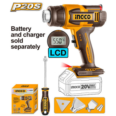 INGCO -  Cordless heat gun 20v HGLI2003