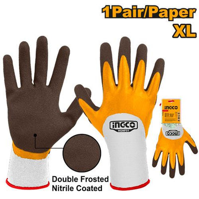 INGCO -  Nitrile frosted coated gloves xl HGNF01