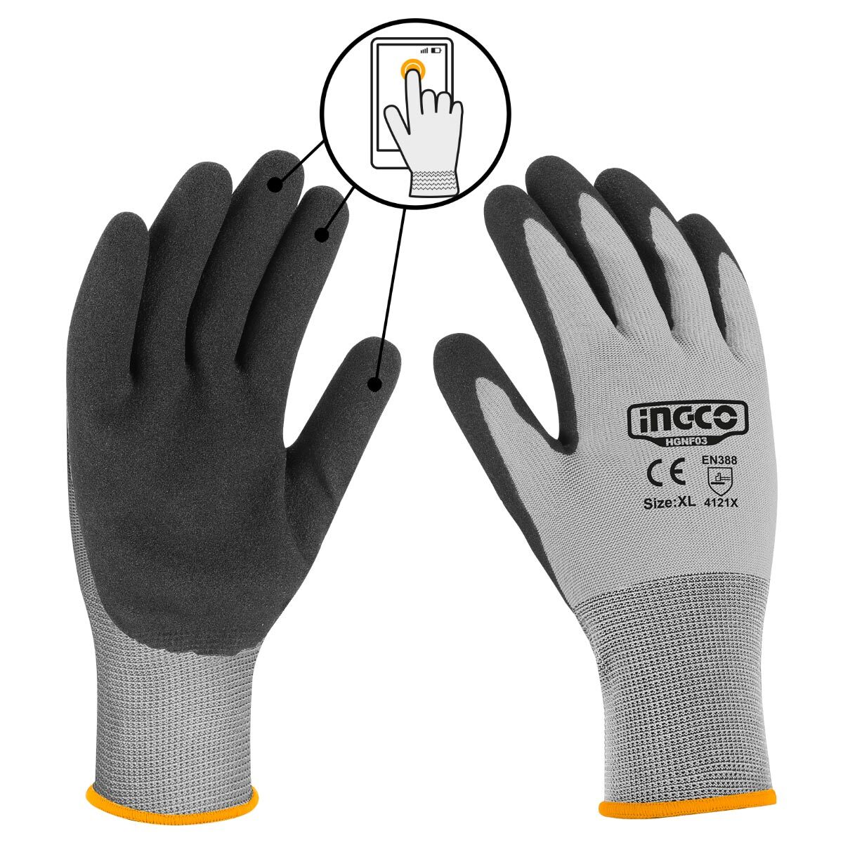 INGCO -  Nitrile frosted coated gloves xl HGNF03