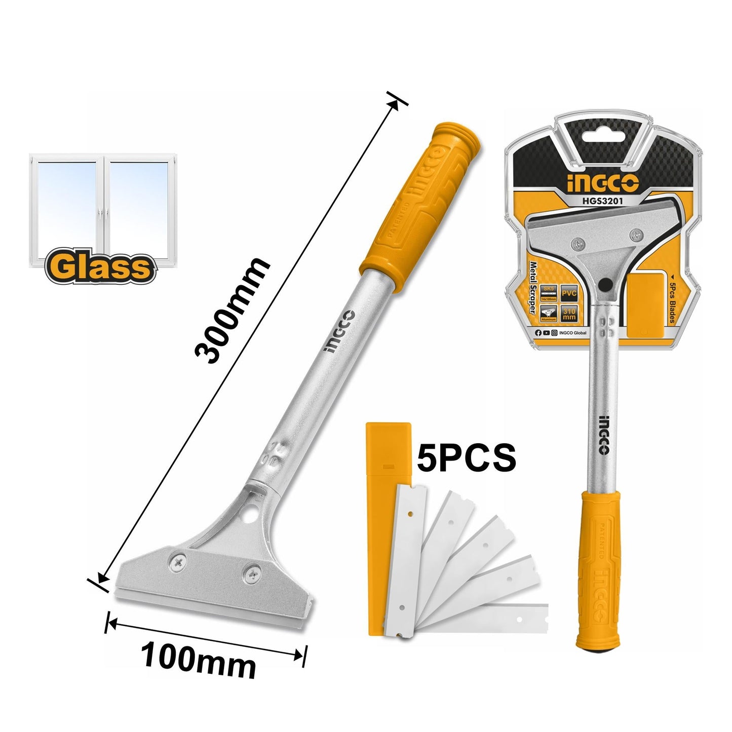 INGCO -  Metal scraper 6pcs HGS3201