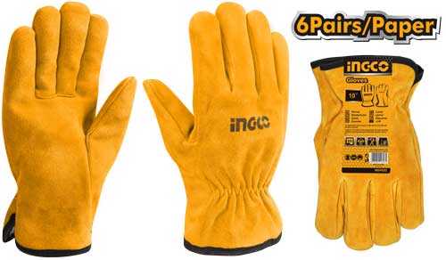 INGCO -  Leather gloves 10" HGVC02