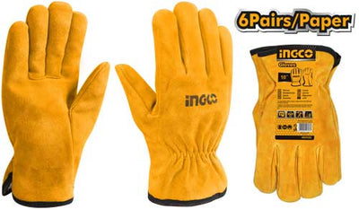 INGCO -  Leather gloves 10" HGVC02