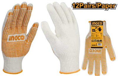 INGCO -  Knitted&PVC dots gloves  HGVK05