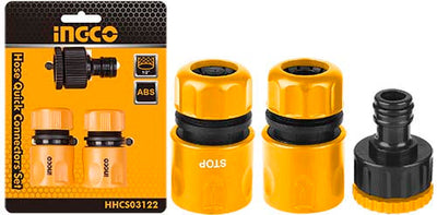 INGCO -  3 Pcs hose quick connectors set  HHCS03122