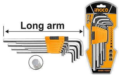INGCO -  Hex key LONG ARM 9PCS HHK11091