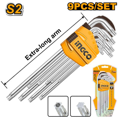 INGCO -  Torx key EXTRA LONGARM 9PCS HHK13092