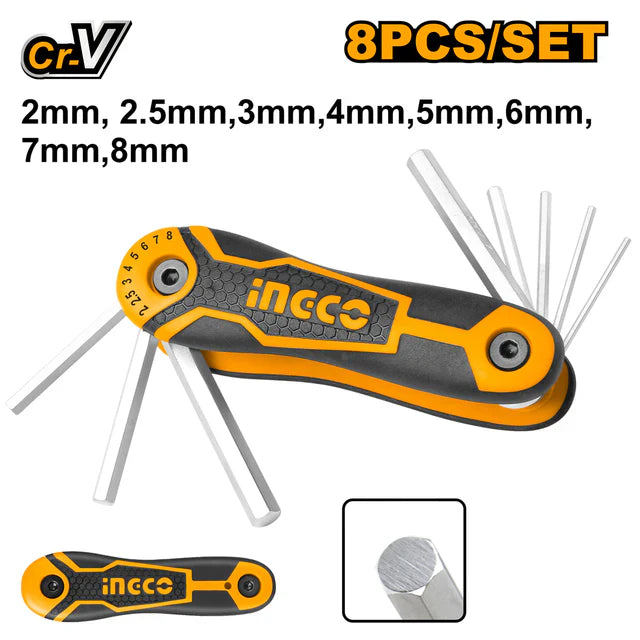 INGCO -  Hex key 8PCS CR-V HHK14081